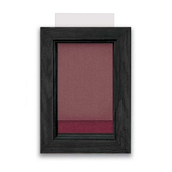 Indoor Enclosed Combo Board, 72"x36", Black Frame/White Porc & Burgundy